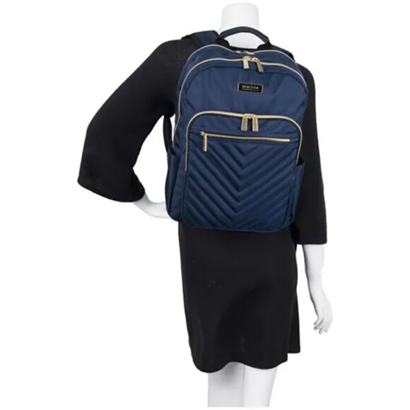 Kenneth Cole Chelsea Navy Chevron Quilted 15-Inch Laptop Backpack/NWT main image 8